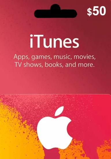 Apple iTunes USA 50 USD Gift Card cover image