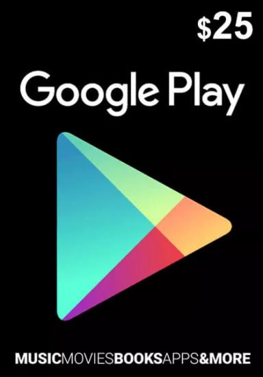 USA Google Play 25 Dollar Gift Card cover image
